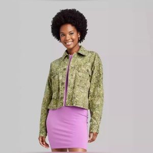 👋🏾 Wild Fable Light Thin Denim-ey Feel Floral Jacket Size Medium nwt button down